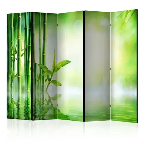 Paravány Paraván Green Bamboo Dekorhome 225x172 cm (5-dielny)