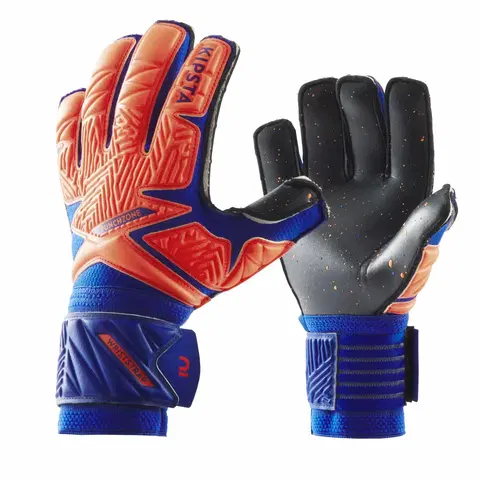 futbal Detské rukavice F500 Viralto oranžovo-modré