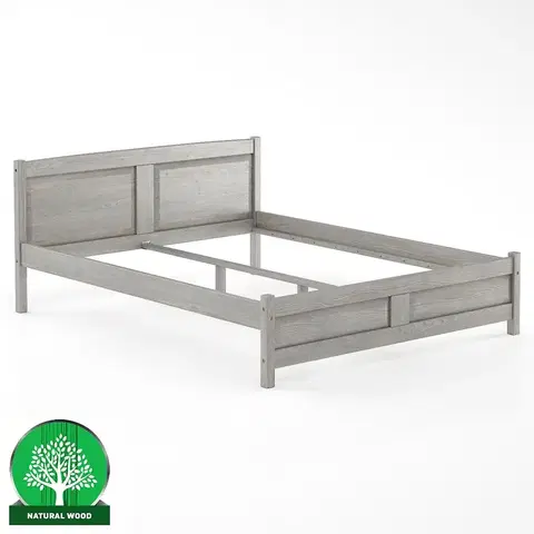 Drevené postele Posteľ borovica LK104–160x200 grey
