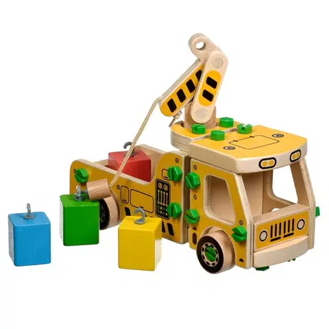 Drevené hračky LUCY & LEO - 325 Autožeriav - konštrukčný set