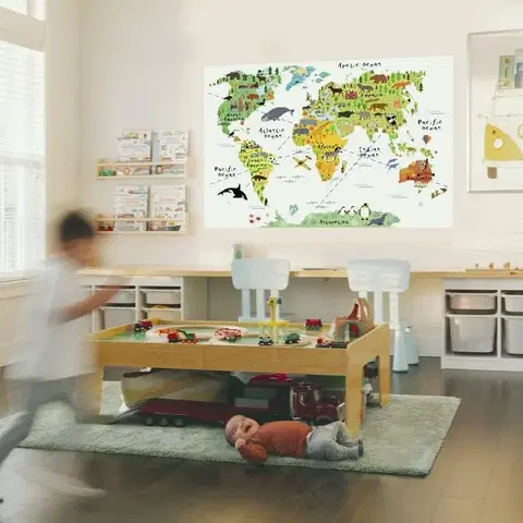 Nálepky na stenu Detská mapa sveta na stenu