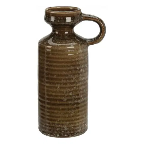 Vázy keramické Kameninová váza Busara 8,5 x 20 cm, hnedá