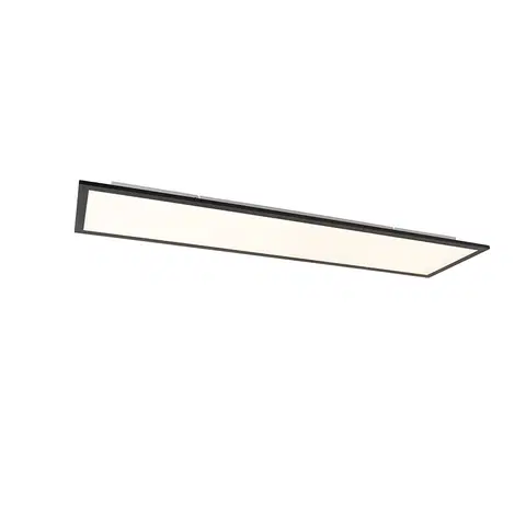 Stropne svietidla Stropné svietidlo čierne 120 cm vrátane LED s diaľkovým ovládaním - Liv