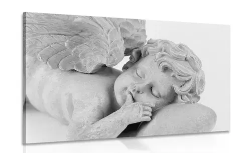 Čiernobiele obrazy Obraz čiernobiely spiaci anjelik