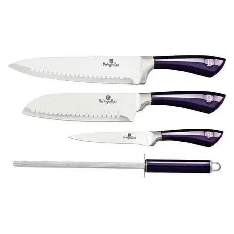 Kuchynské nože Berlinger Haus 4dielna sada nehrdzavejúcich nožov Purple Eclipse Collection