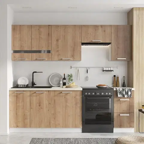 Moderný kuchynský nábytok Kuchyňa Bono 180/240 Dub Burlington Bb