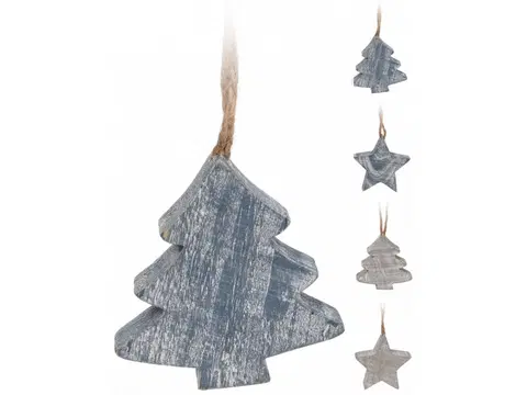 Vianočné dekorácie Stromčeky závesné 2ks 7cm rôzne druhy