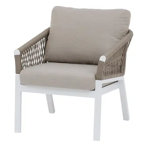 Záhradné stoličky a kreslá Hliníkové kreslo COLUMBIA (biela)