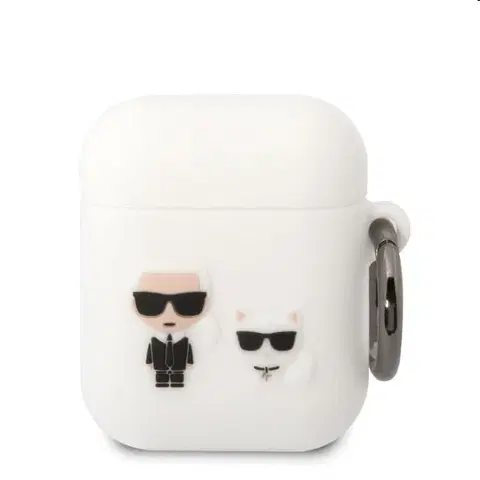 Slúchadlá Karl Lagerfeld and Choupette silikónový obal pre Apple Airpods 12, biely 57983111281