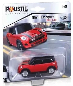 Hračky - autodráhy a garáže pre autíčka POLISTIL - Mini Cooper Slot car 1:43 Red