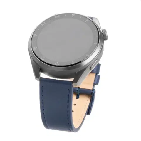 Príslušenstvo k wearables FIXED Kožený remienok s Quick Release so šírkou 22 mm pre inteligentné hodinky, modrá