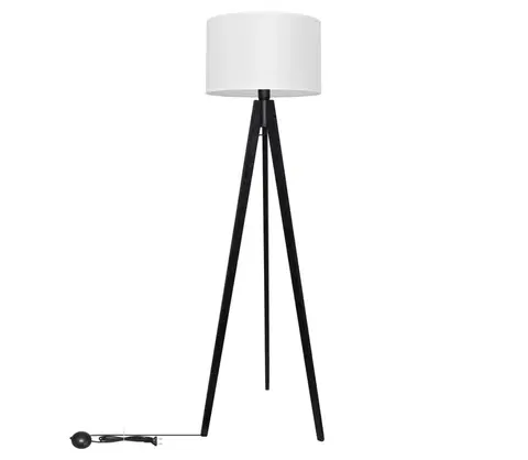 Lampy  Stojacia lampa ALBA 1xE27/60W/230V biela/borovica 