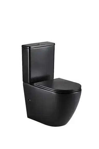 WC kombi WC bez goliera Igar Black + doska s pomalým sklápaním