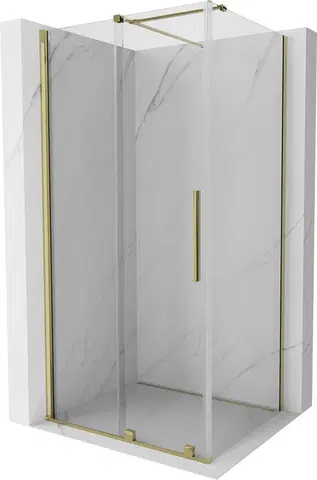 Sprchovacie kúty MEXEN/S - Velár sprchovací kút 130 x 100, transparent, zlatá 871-130-100-01-50