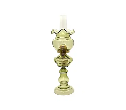 Lampy Floriánova huť Petrolejová lampa MARCELA 52 cm lesná zelená so širmom 
