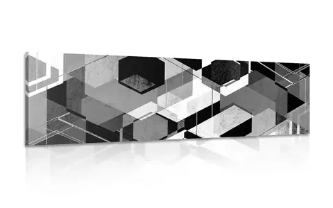 Čiernobiele obrazy Obraz abstraktná geometria v čiernobielom prevedení