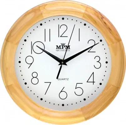 Hodiny Nástenné hodiny MPM, 2473.53.W - svetlé drevo, 28cm