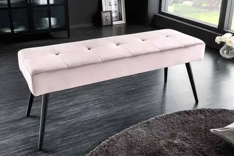 Lavice do jedálne LuxD Dizajnová lavica Bailey 100 cm ružový zamat