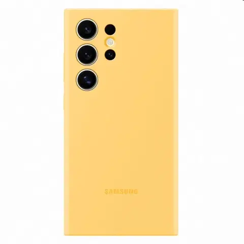 Puzdrá na mobilné telefóny Zadný kryt Silicone Cover pre Samsung Galaxy S24 Ultra, žltá EF-PS928TYEGWW