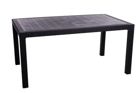 Stolčeky DEOKORK Záhradný stôl z umelého ratanu MANHATTAN 161 x 95 cm (antracit)