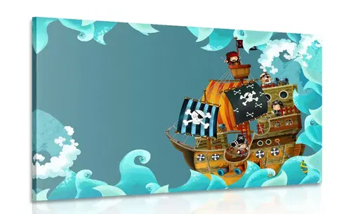 Detské obrazy Obraz pirátska loď na mori