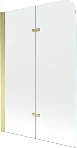 Sprchové dvere MEXEN - Felix vaňová zástena 2-krídlo 100x140 cm, transparent, zlatá 890-100-002-50-00