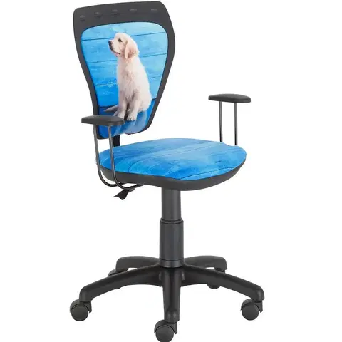 Detské stoličky Kancelárska stolička Ministyle Black Biely labrador