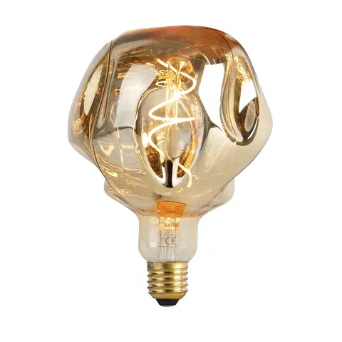 Ziarovky E27 stmievateľná LED lampa G125 zrkadlová zlatá 4W 75 lm 1800K