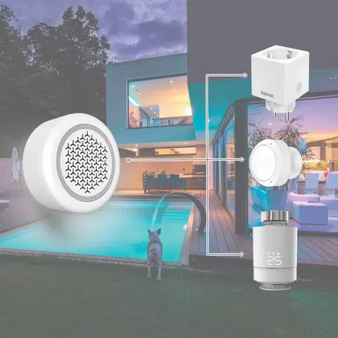 SmartHome alarm systém Hama Hama WLAN siréna snímač teploty/vzduchu miestnosti