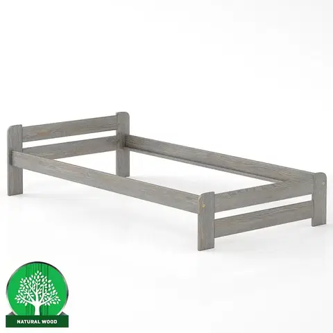 Drevené postele Posteľ borovica LK099–100x200 sivá