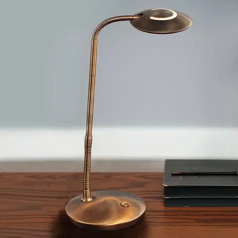 Stolové lampy na písací stôl Steinhauer So stmievačom – stojaca LED lampa Zenith bronz