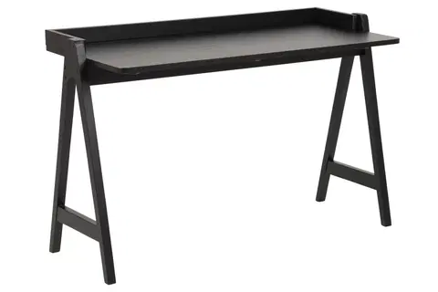 Písacie stoly Dkton Dizajnový písací stôl Nathaly 126 cm, čierny