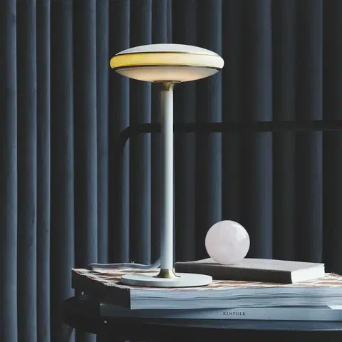 SmartHome stolové lampy Shade Lights Shade ØS1 stolná LED kruhy mosadz podstavec biely