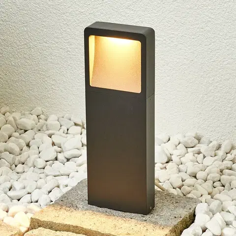 Vonkajšie stojanové svietidlá Lucande Moderné soklové LED svietidlo Leya, sada 4 kusov