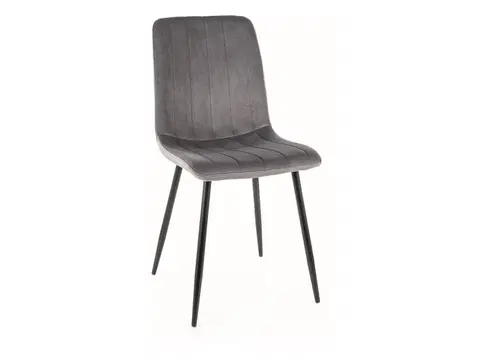 Jedálenské stoličky ELEN VELVET jedálenská stolička, šedá / čierna