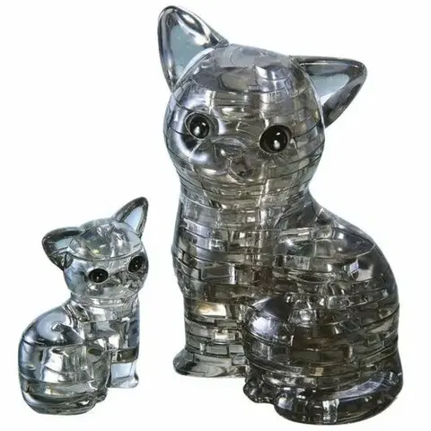 Hračky HCM Kinzel 3D Crystal puzzle Kočka s koťátkem 49 ks