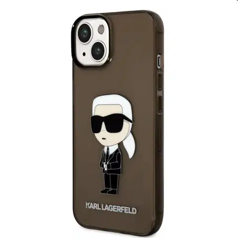 Puzdrá na mobilné telefóny Zadný kryt Karl Lagerfeld IML Ikonik NFT pre Apple iPhone 14 Plus, čierna 57983112419