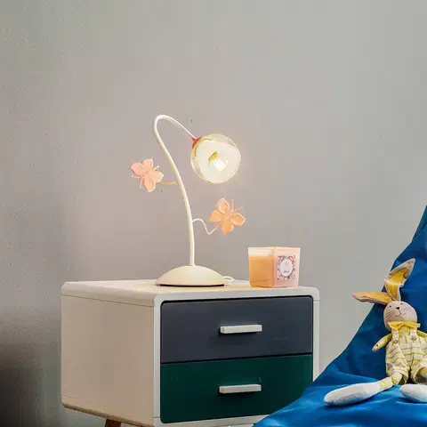 Stolové lampy ONLI Stolná lampa Butterfly s dekoráciou v ružovej