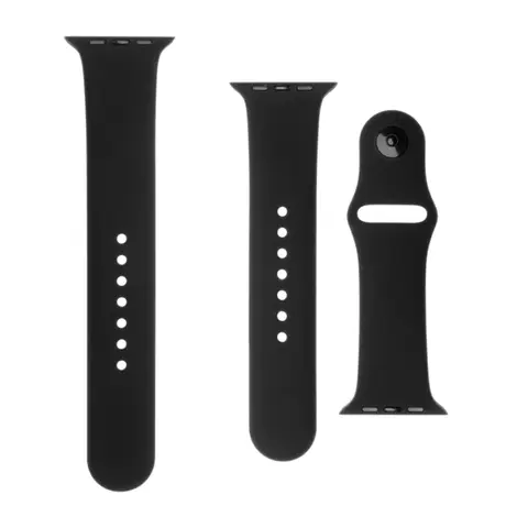 Puzdrá na mobilné telefóny FIXED Set silikónových remienkov pre Apple Watch 42/44/45 mm, čierna FIXSST-434-BK