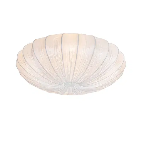 Stropne svietidla Dizajnové stropné svietidlo biele hodváb 60 cm 5-svetlo - Plu