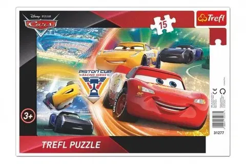 Hračky puzzle TREFL - Puzzle doskové Cars / Boj o víťazstvo 33x23cm 15 dielikov