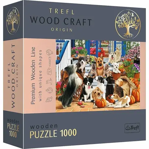 Hračky puzzle TREFL - Drevené puzzle 1000 - Psie priateľstvo