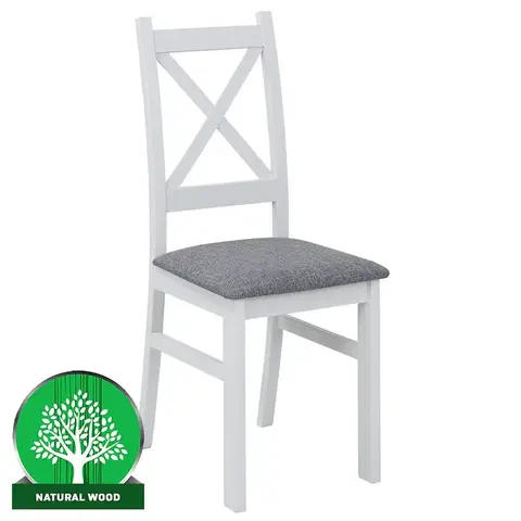 Drevené stoličky Stolička Alina biela/sivá