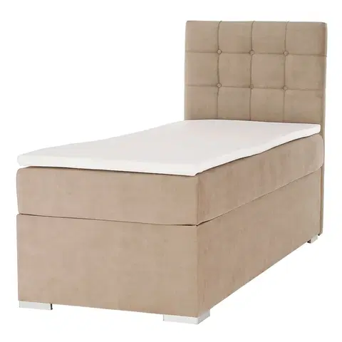 Postele Boxspringová posteľ, jednolôžko, svetlohnedá, 80x200, pravá, DANY