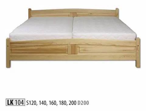 Manželské postele LK104 Posteľ 200, prírodná borovica