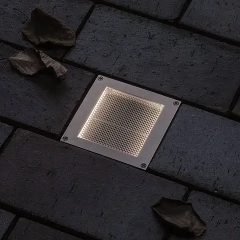 Nájazdové svietidlá Paulmann Paulmann Brick zapustené podlahové LED, 10x10 cm