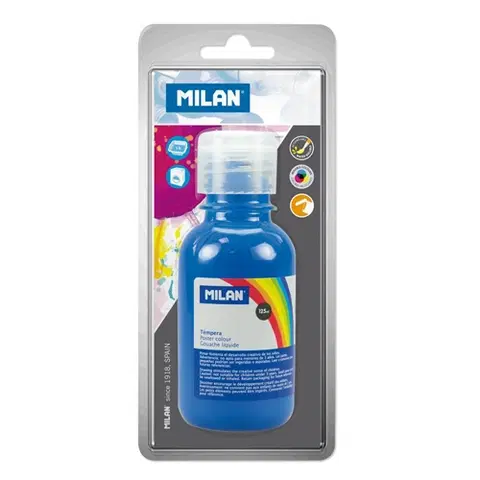 Kreatívne a výtvarné hračky MILAN - Temperová farba 125 ml modrá - blister