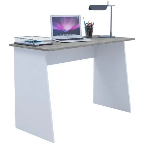 Písacie stoly Písací Stôl Masola Maxi 110cm Biela/dub