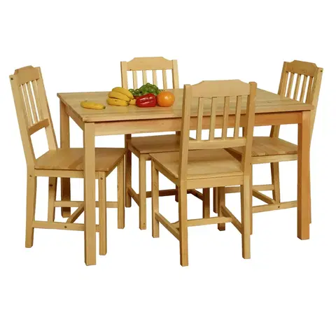 Jedálenské sety Stôl + 4 stoličky 8849 lak