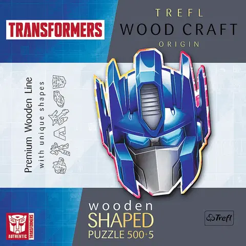 Hračky puzzle TREFL -  Drevené puzzle 500+5 - Autobot: Optimus Prime / Hasbro Transformers FSC Mix 70%